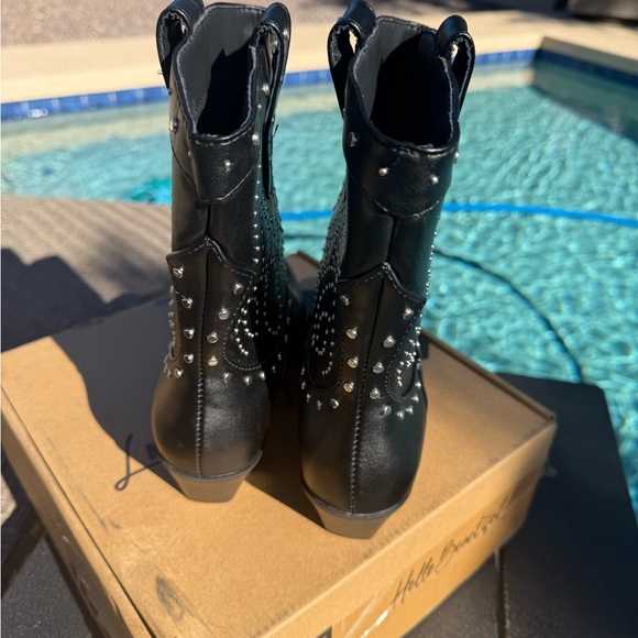 NWT London Rag Western Black Studded Boots! Hey Cowgirl!! - Picture 7 of 16